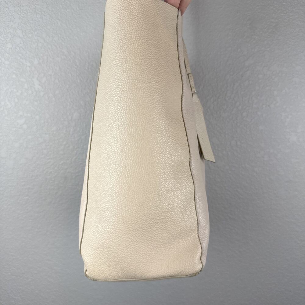 Lucky Brand Jaid Shoulder Tote Bag Purse Shopper Stucco Ivory Pebbled Leather - Picture 6 of 10